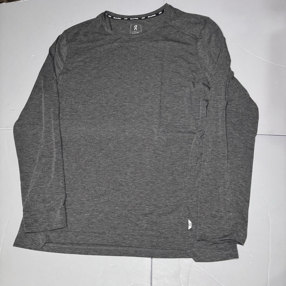 On Cloud Comfort Long-T Shirt Mens XL Heather Gray Performance Wool Stretch Crew